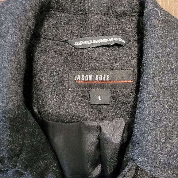Jason Kole Double-Breasted Pea Coat Gray Size L - Picture 4 of 6